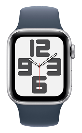 Apple Watch SE 2nd gen 40mm - Silver Aluminum - Storm Blue Sport Band  - M/L